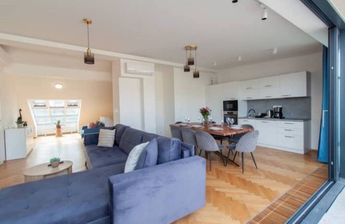Vinohrady Apartment | Penthouse Feel: 3BR w/A/C, Terrace & Style