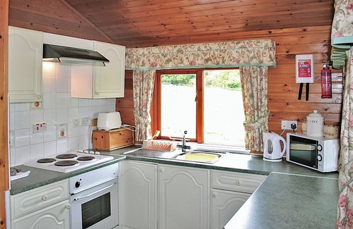 Porthyrhyd Ski Chalet | Pine log lodge with one double and one with bunks and a single.