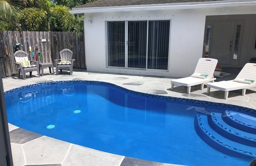 Hunt Club House | Pool Cabana & Clothing Optional Pool & Courtyard in quiet Country Neighborhood.