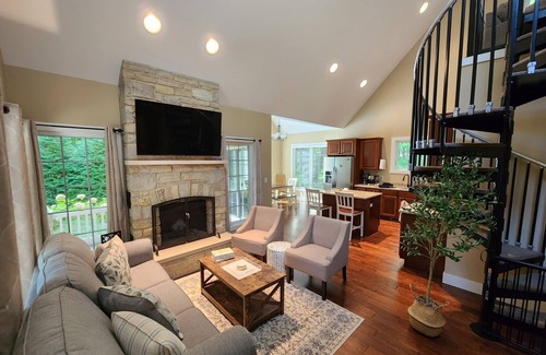 Michigan City House | Private Home w/Golf Cart + Fireplace on Wooded Lot Near Lake Michigan Beaches