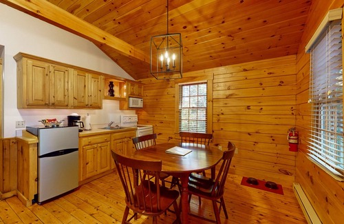 Northport Cabin | Quaint dog-friendly cabin getaway with firepit, AC, kitchen, & hiking
