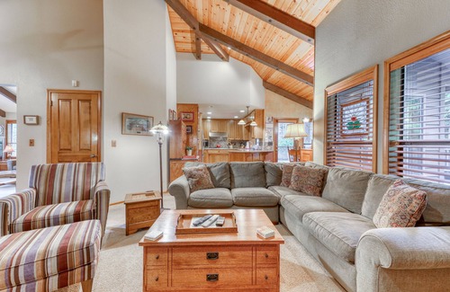 Arcata House | Quiet family home complete w/a gas fireplace & a furnished deck - near town