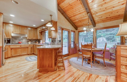 Arcata House | Quiet family home complete w/a gas fireplace & a furnished deck - near town