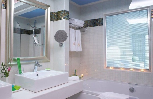 Ixia Apartment | R 1243 Priam Deluxe Room Sea & Main Pool View With Balcony or terrace, Jacuzzi bathtub & Safe Deposi