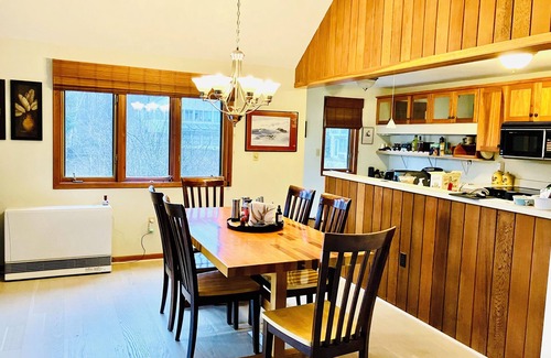 Waterville Valley Apartment | Restful King Beds, Walk to Town, Mountain View Patio