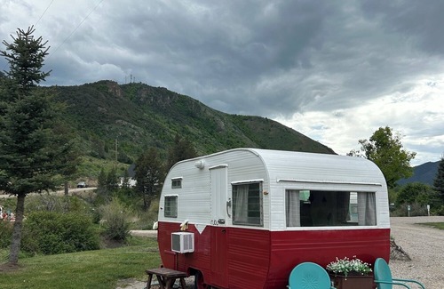 Lava Hot Springs House | Retro Camper full size bed