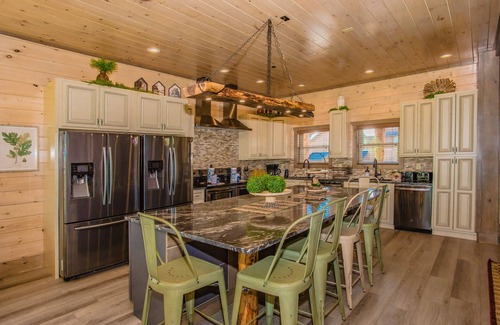 Sevierville Cabin | Ridge Top Retreat: Mtn Views, Indoor Pool, Theater, Games, Hot Tub, Wifi