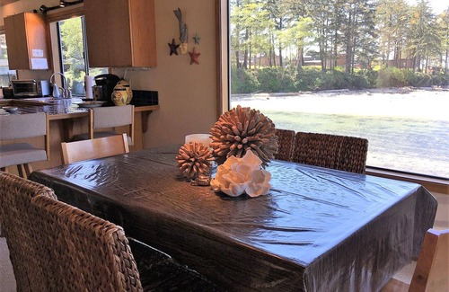 Yachats House | River and Ocean View. Single level home, fun for all ages! Fenced yard for dogs!