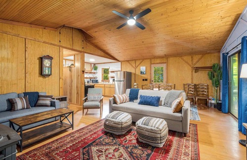 Great Cacapon Cabin | River Cabin w/Hot Tub, Screened Porch & Fire Pit