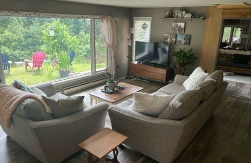 Fife Lake Cabin | Riverfront cabin with WiFi in charming Fife Lake