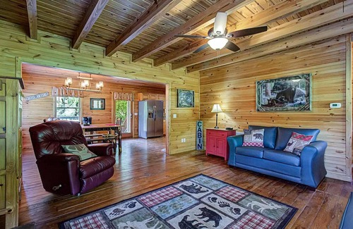 Cosby Cabin | Riverside Fall Retreat | Arcade, Hot Tub, Fire Pit