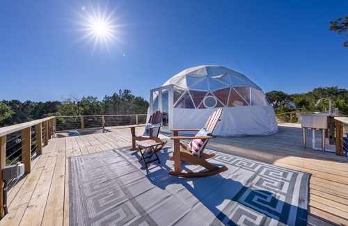 Marble Falls Villa | Romantic Stargazing Dome Stunning Mountain View Glamping Loving Heart Retreats