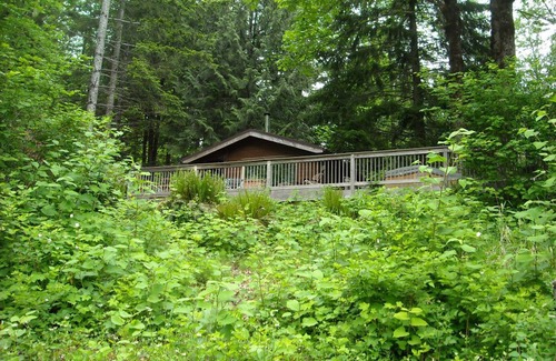 Gold Bar Cabin | Rustic Cedar Cabin on the River beneath Mt Index with intimate Hot Tub