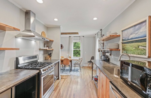 Candler House | Rustic Farmhouse Retreat- Hot Tub, Meadow Views, Fire Pit & Near Town