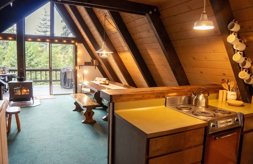 Camp Connell Cabin | Rustic Lofted A-frame+Spacious Deck+Great Views+Central Heat+Wood Stove