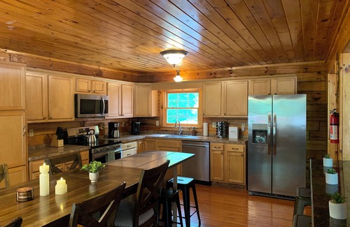 White Haven Cabin | Secluded, Bachelor parties, Pocono Cabin over Lehigh River, sleeps 20, hot tub