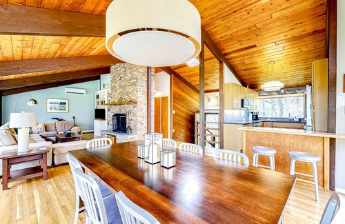Chilmark House | Secluded mid-century home with wraparound deck, yard, grill, partial AC, & W/D