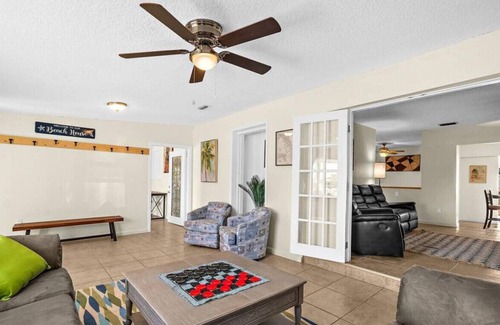 South Patrick Shores House | Seven Bedroom Home & Private Studio | POOL, PATIO, FIREPIT, WALK TO THE BEACH