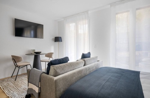 Sihlfeld Apartment | Sleek Wiedikon 1.5 Room w/Storage & W/D, 1 min to Market, by Blueground