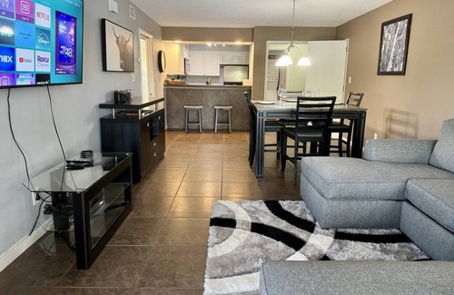 Wesley Chapel Condo | Spacious Corner Unit – 3BR Ground-Floor Condo w/2 Patios, Smart TVs & Scenic Pond Views