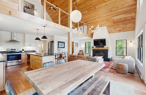Sunday River Area House | Spacious modern chalet with hot tub, game room, and stunning Sunday River views