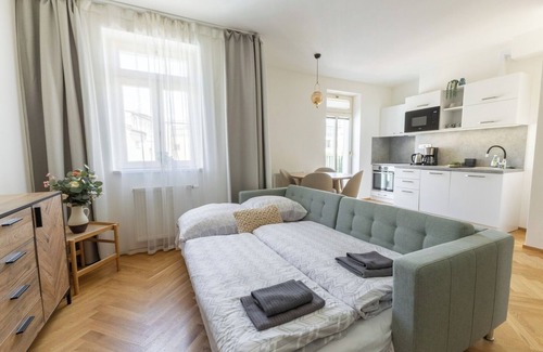 Zizkov Apartment | Stay Inn | A/C Contemporary Comfort-Stylish Base