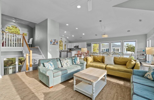 Monteray Shores House | Stunning sound views at OBX home with private heated pool and pet-friendly