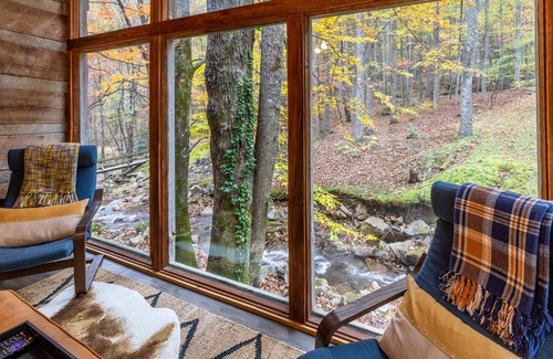 Whittier Cabin | Stunning water-view cabin with fireplace, sunroom, deck, firepit, & fast WiFi