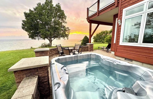 Charlevoix House | Stylish Home with Private Beach Views, Hot tub