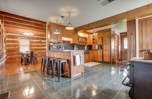 Tylersville Cabin | Sugar Valley Lodge | 1780 Cabin w/ Game Room, Private Pond + Fire Pit!