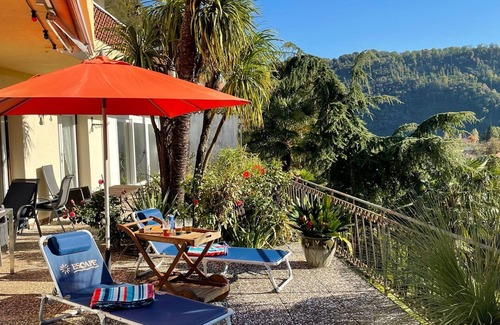 Caslano Apartment | Sunny 4-room apartment with large palm terrace. Lake view