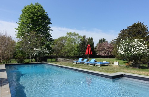 Bridgehampton House | Tastefully Decorated and Lushly Landscaped Family Retreat with 60' Pool