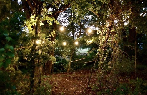 Emory Cabin | The Bluebonnet Yurt is a romantic yurt getaway with private outdoor shower