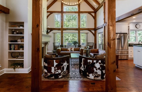 Fairview House | Timber Ridge Falls | Luxurious, Timber Frame Lodge | Hot Tub and Waterfall