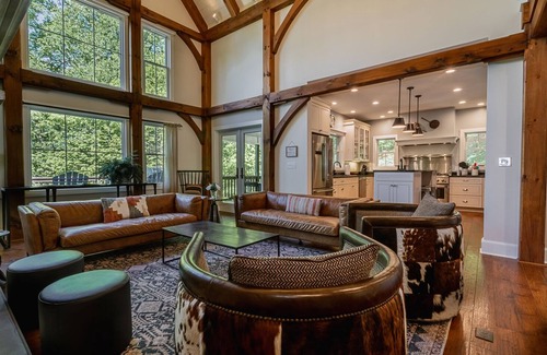 Fairview House | Timber Ridge Falls | Luxurious, Timber Frame Lodge | Hot Tub and Waterfall