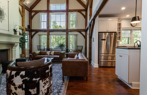 Fairview House | Timber Ridge Falls | Luxurious, Timber Frame Lodge | Hot Tub and Waterfall