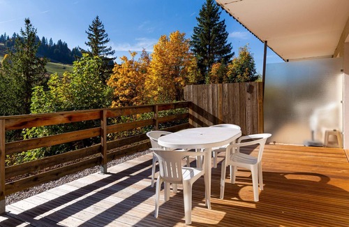Le Grand-Bornand Apartment | Très belle terrasse face aux pistes pour cet appartement