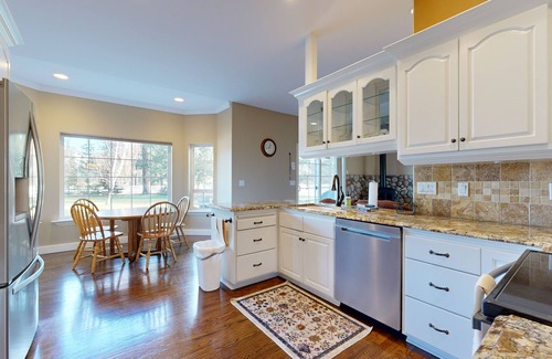 Sisters House | Tree-lined retreat with a hot tub, grill, game room, & W/D - mountain views