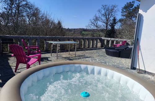 Huelgoat Cottage | Tree oasis. Large terrace overlooking lake and forest.