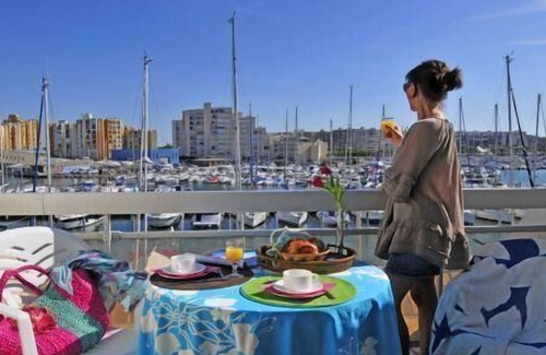 Carnon-Plage Apartment | View swimming pool/harbour, swimming pool, terrace, balcony, 30m², Carnon