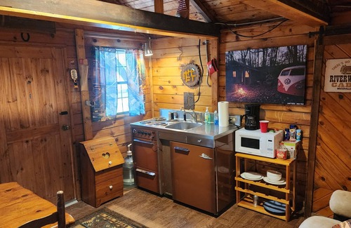 Colton Cabin | VW Bus Campsite & Very Small Cabin on the Water!