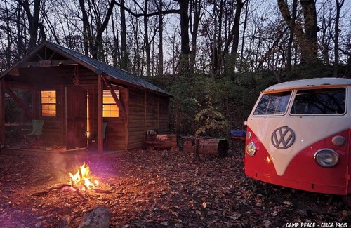 Colton Cabin | VW Bus Campsite & Very Small Cabin on the Water!