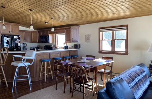 Gills Rock Condo | Waterfront condo - amazing sunsets. Atop Shoreline Restaurant by motel & marina.