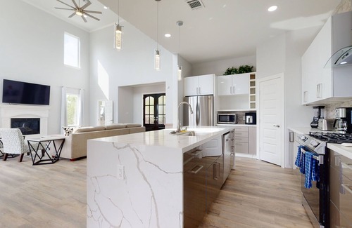 Dickinson Villa | Waterfront Retreat Getaway with Gameroom Firepit Fishing Kayaks