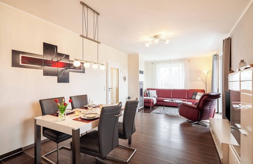 Rerik Apartment | Whg "Gorch Fock" on the ground floor with fireplace, gr. Terrace with garden,