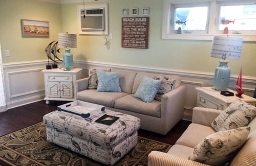 North Beach Haven Condo | Wi/Fi. Outdoor Shower. Beautifully remodeled 1st fl condo in a building of only 4 units on the oceanblock in Brant Beach. It is just steps from the beach and very close to the bay beach area which has swimming and a play area for children.