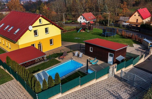Jilove House | Wonderful private villa for 18 guests with WIFI, private pool, hot tub, TV, patio and parking