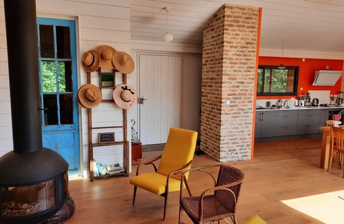 Valence-sur-Baise House | Wooden house with swimming pool and view of the Gers hills