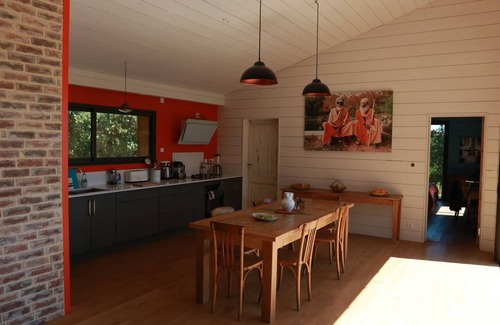 Valence-sur-Baise House | Wooden house with swimming pool and view of the Gers hills