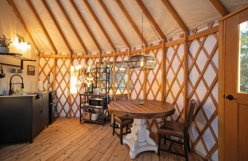 Dripping Springs RV Rental | Yurt 2 · Yurt In The Trees #2, Elevated Yurt w/Lux Bathroom